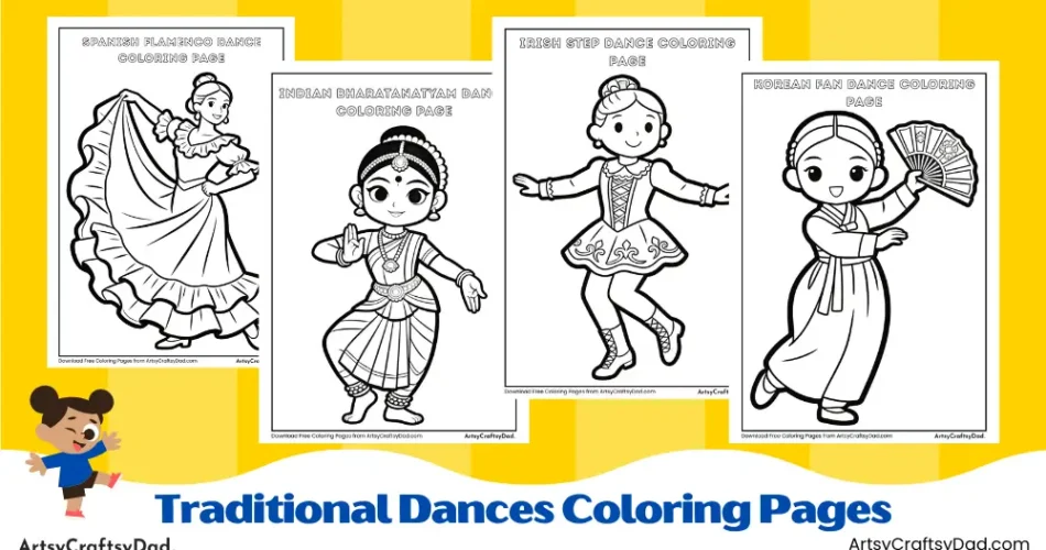 Traditional Dances of The Countries Coloring Pages for Kids