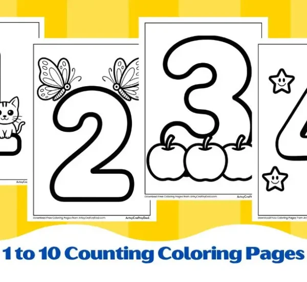 1 to 10 Counting Coloring Pages for Kids