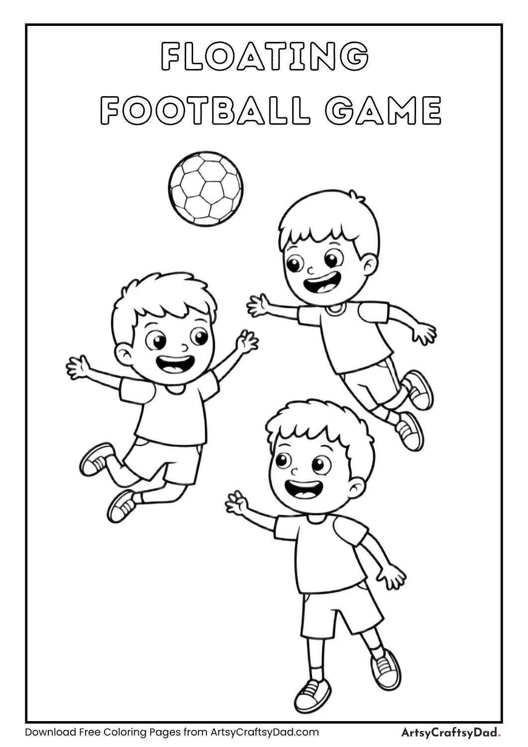 Kids playing football in mid-air with floating ball