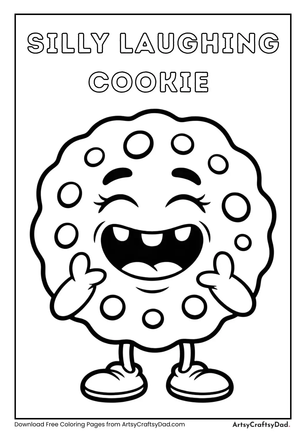Silly Laughing Cookie Coloring Page