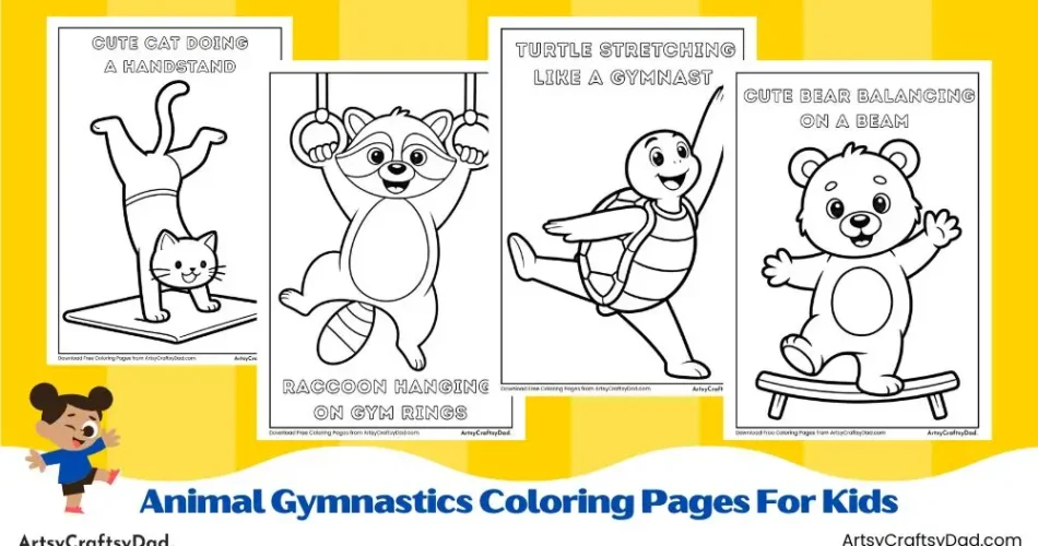 Animal Gymnastics Coloring Pages For Kids