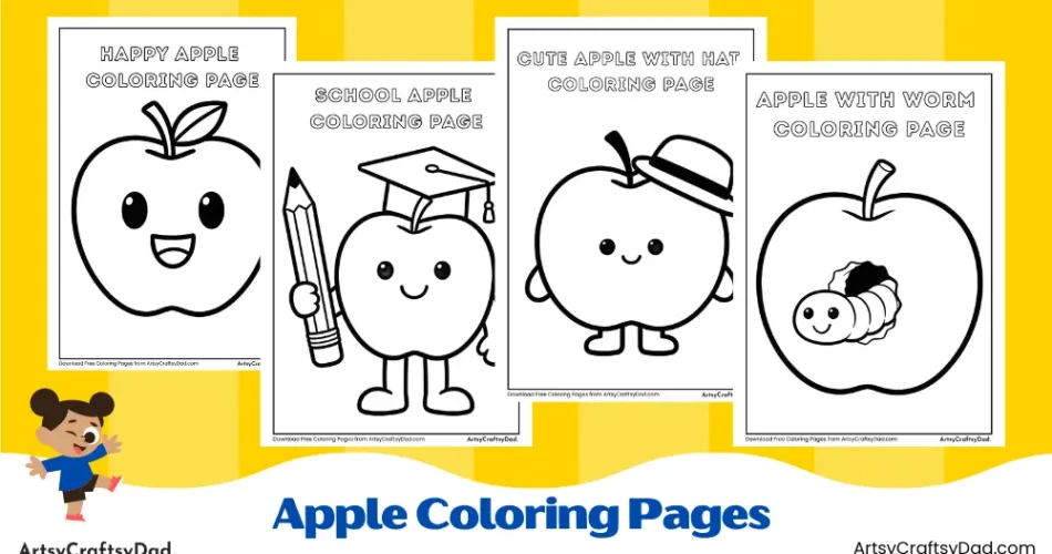 Apple Coloring Pages for Kids