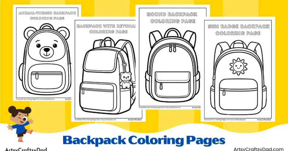 Backpack Coloring Pages for Kids