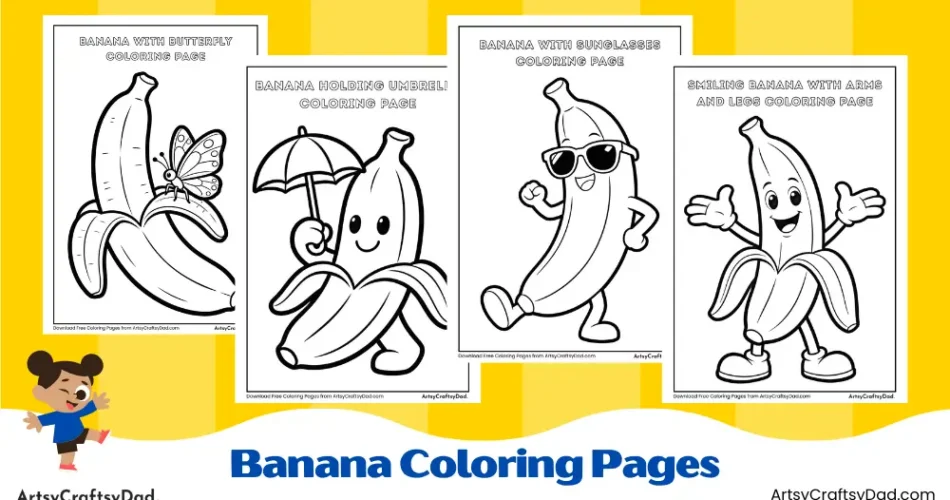 Banana Coloring Pages for Kids