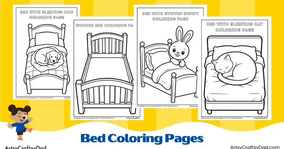 Bed Coloring Pages for Kids
