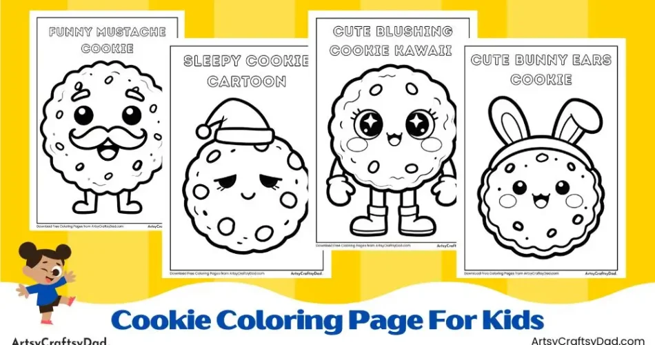 Cookie Coloring Pages for Kids (Free Printable)