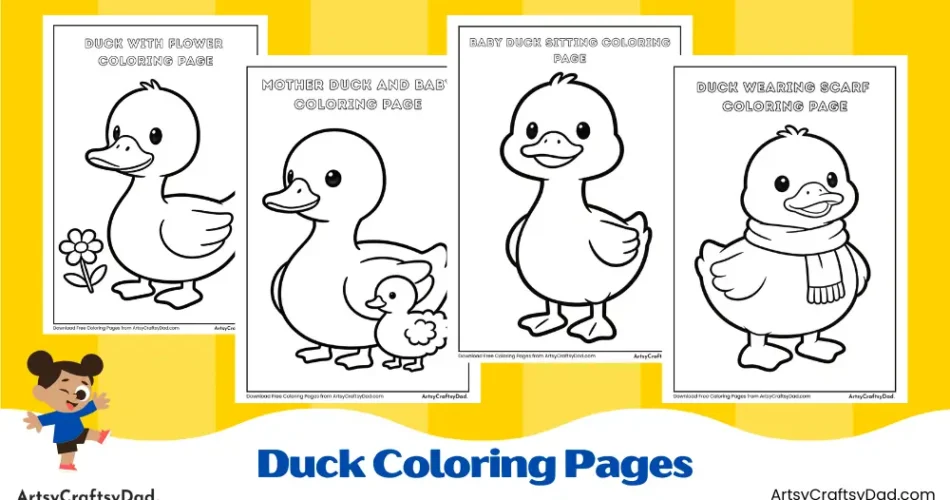 Duck Coloring Pages for Kids