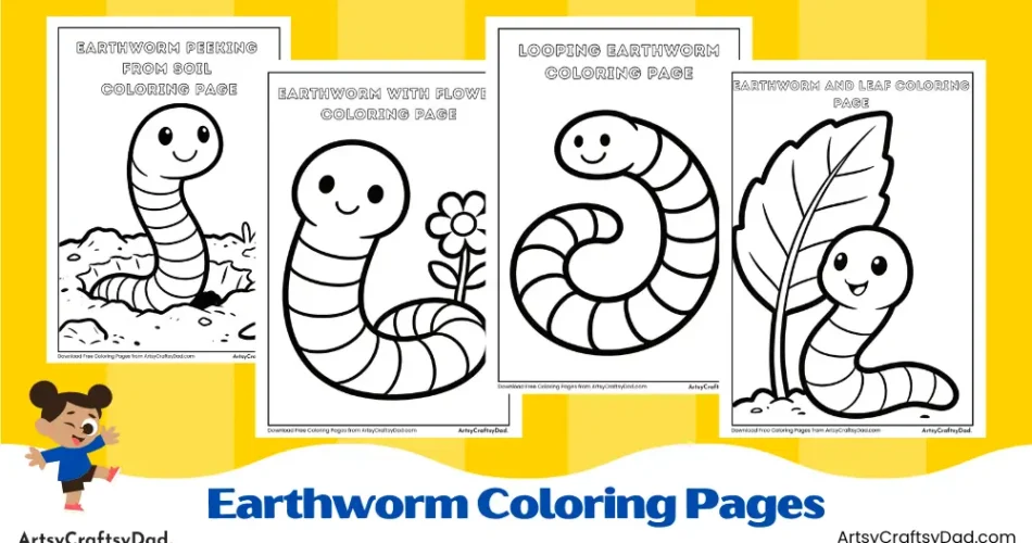 Earthworm Coloring Pages for Kids