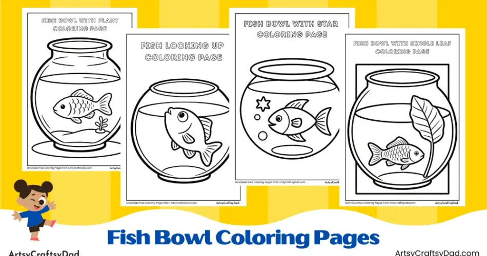 Fish Bowl Coloring Pages for Kids