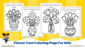 Adorable Flower Vase Coloring Pages for Kids