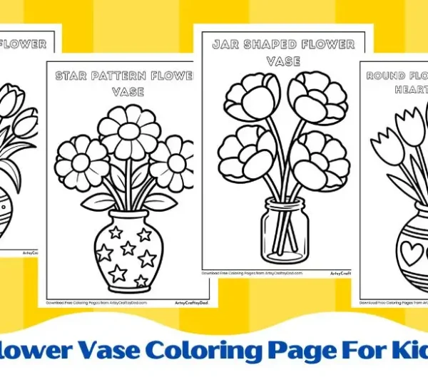Adorable Flower Vase Coloring Pages for Kids