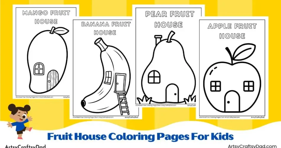 Fruit House Coloring Pages for Kids