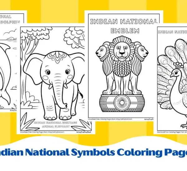 Indian National Symbols Coloring Pages for Kids