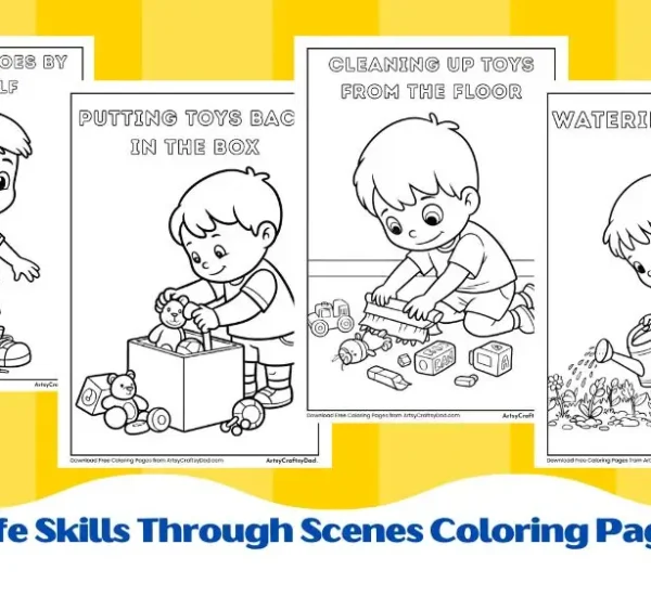 Life Skills Through Scenes Coloring Page for Kids