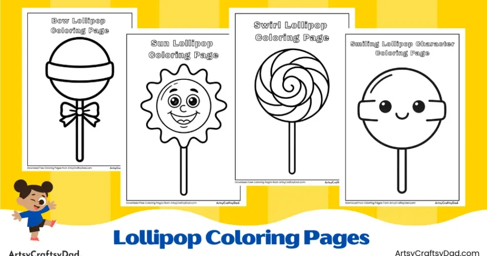 Lollipop Coloring Pages for Kids