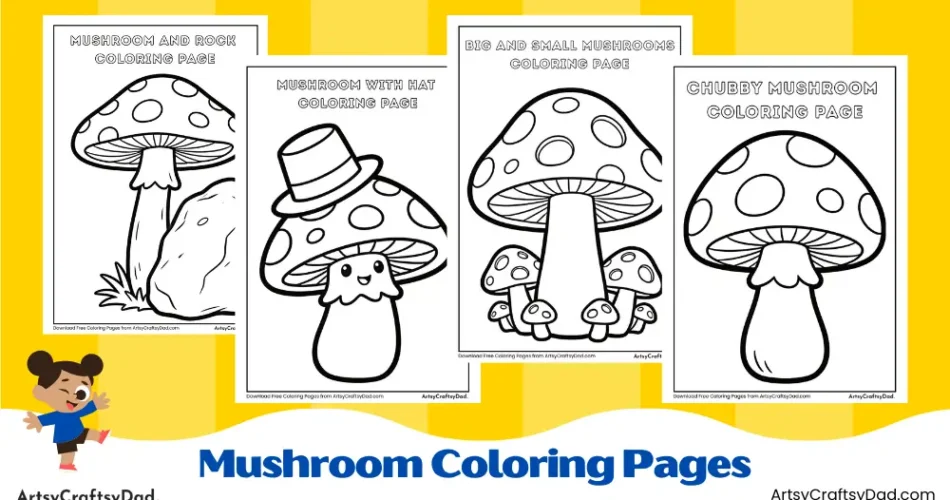Mushroom Coloring Pages for Kids