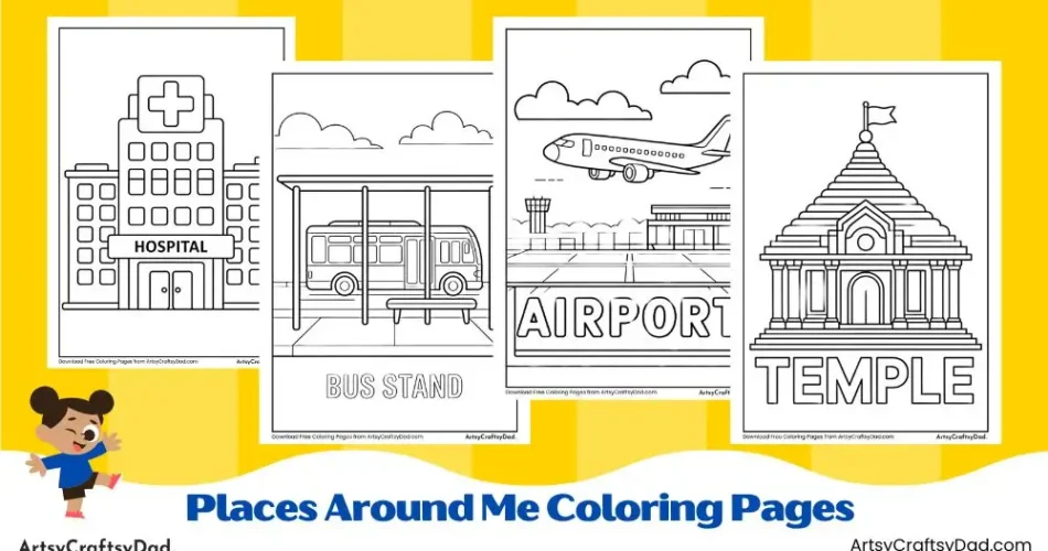Places Around Me Coloring Pages for Kids