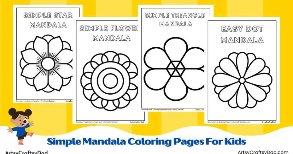Simple Mandala Coloring Pages for Kids