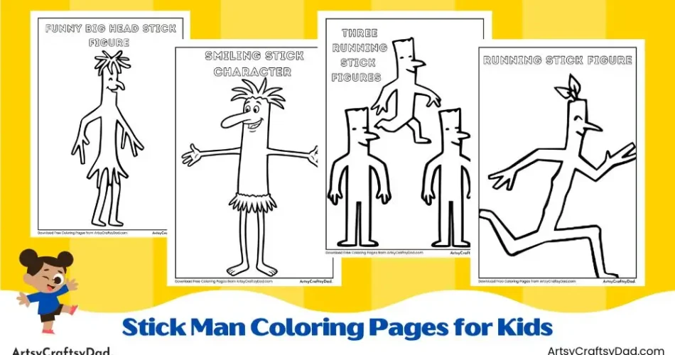 Stick Man Coloring Pages for Kids