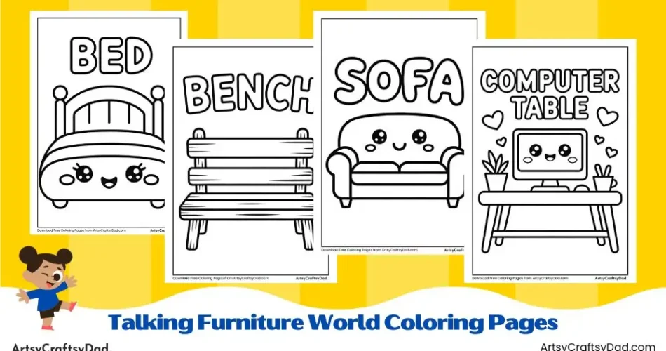 Talking Furniture World Coloring Pages for Kids