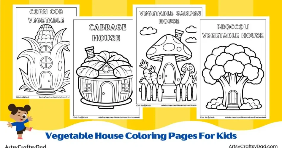 Vegetable House Coloring Pages for Kids