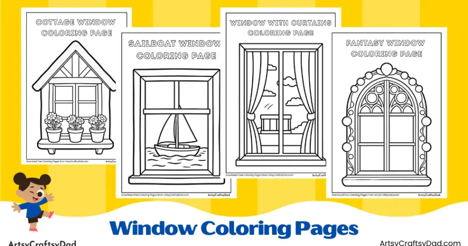 Window Coloring Pages for Kids