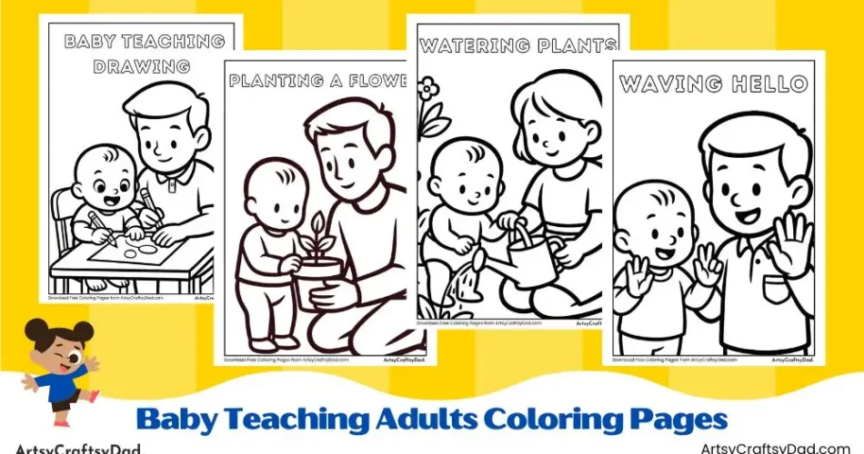 Baby Teaching Adults Coloring Pages for Kids