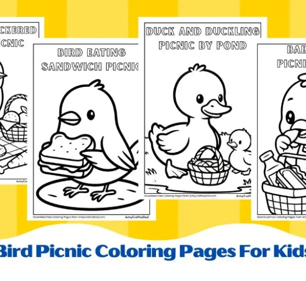 Bird Picnic Coloring Pages for Kids